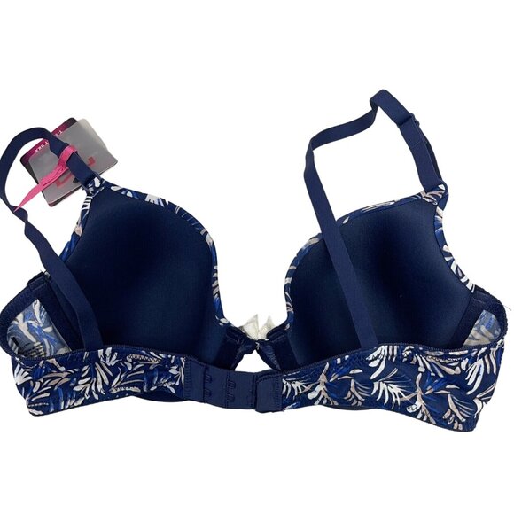 Maidenform- T-Shirt Bra Demi Coverage Underwire Women's Size 32B NWT- NAVY PRINT - Picture 8 of 10